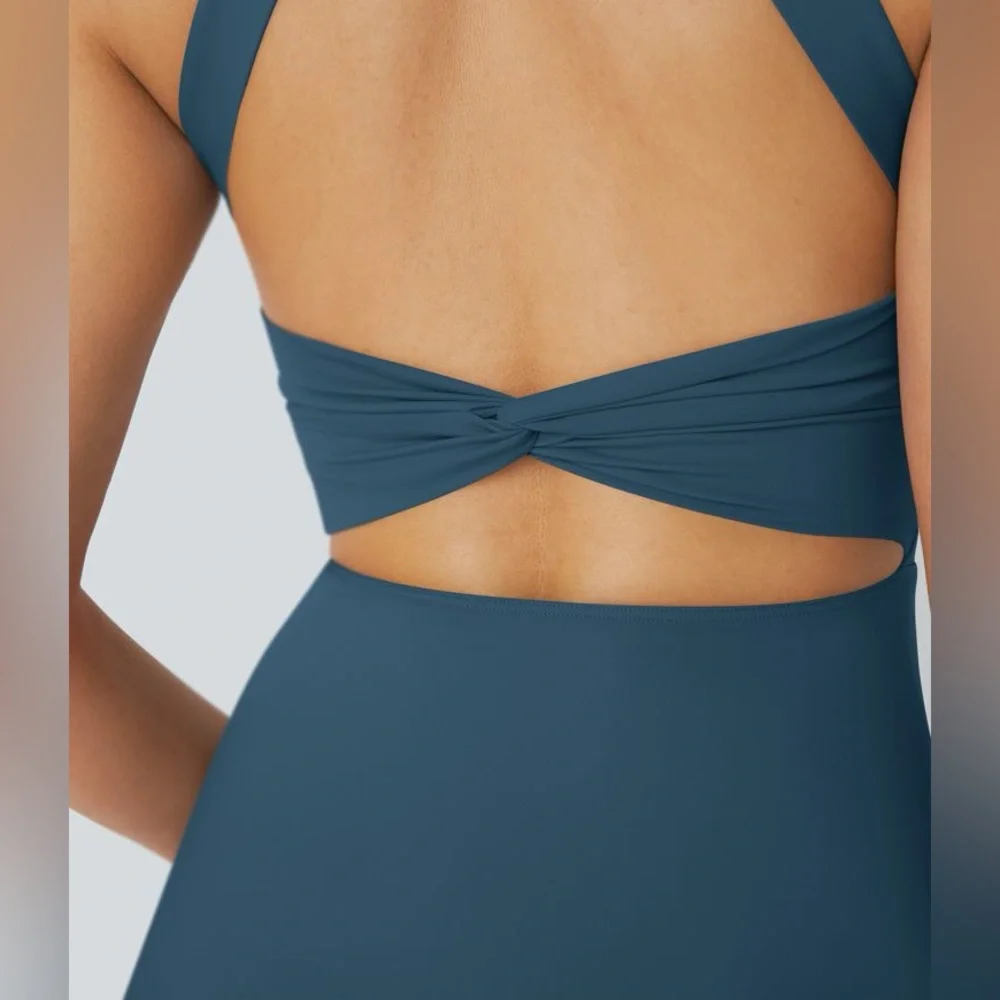 HALARA Teal Blue Fit-and-Flare Mini Dress - Picture 6 of 11